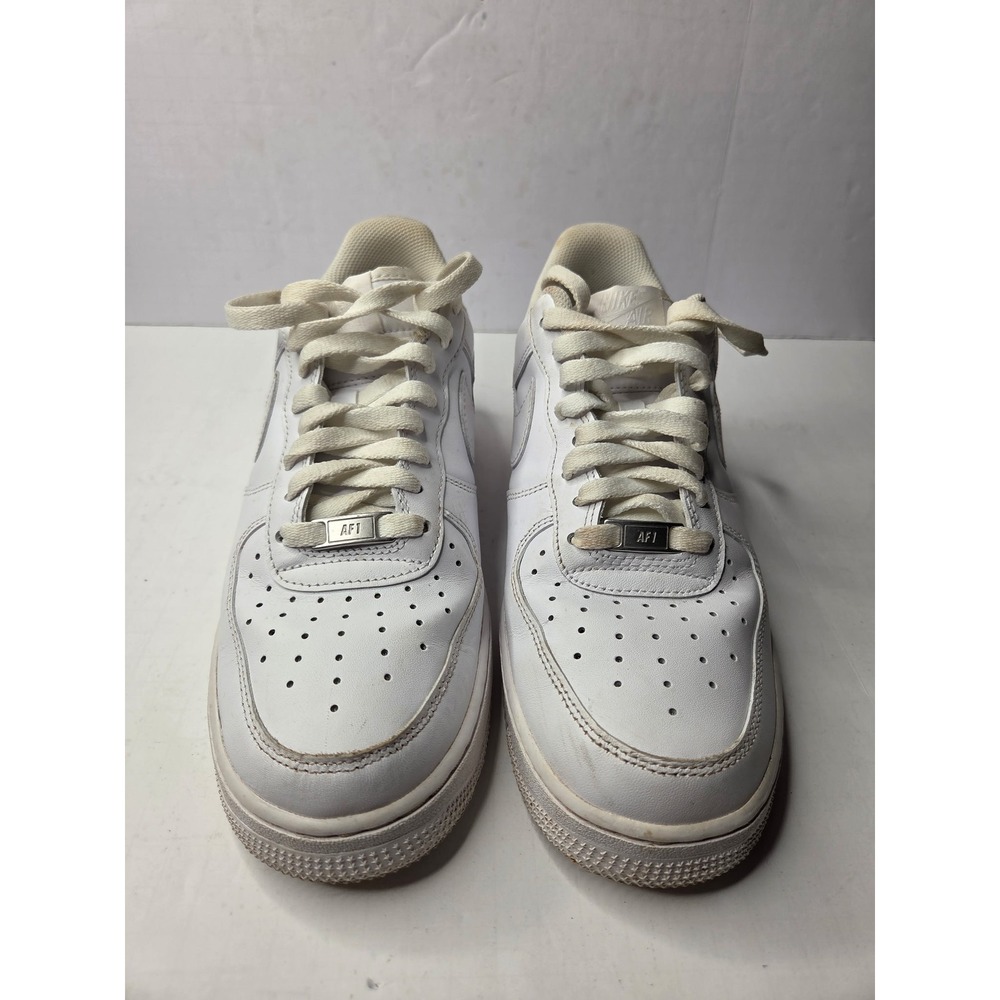 Nike Air Force 1 07 Triple White Low Top Sneakers CW2288-111 Mens 9.5